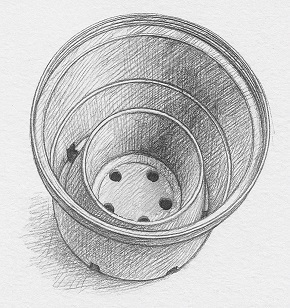 Full-draining crater pot underside